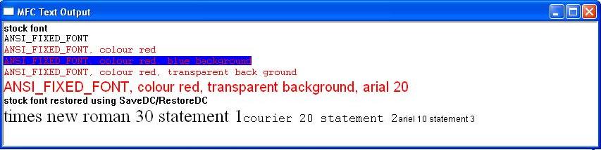 mfc text output